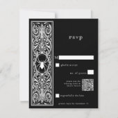 Cartons Réponse Gothique Éffrayant Spider noir blanc Mariage QR Co (Devant)