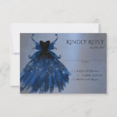Cartons Réponse Gothique Fairy Navy Gown | Fleur bleue de Cobalt p (Devant)