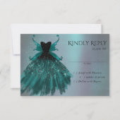 Cartons Réponse Gothique Fairy Turquoise Gown | Fleur verte profon (Devant)