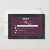 Cartons Réponse Gothique foncé Noir Floral Satin Damask Vin Mariag (Devant)