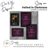 Cartons Réponse Gothique foncé Noir Floral Satin Damask Vin Mariag