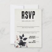 Cartons Réponse Gothique Halloween Floral Mariage (Devant)