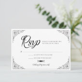 Cartons Réponse Gothique Halloween Mariage Coffin Floral Crâne RSV (Debout devant)