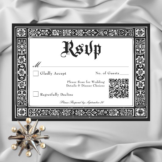 Cartons Réponse Gothique Noir Blanc Médiéval Jusqu'à la mort Maria