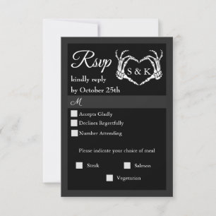 Cartons Réponse Gothique Romantique Squelette main Halloween Maria