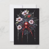 Cartons Réponse Gothique Rouge & Noir Floral Spider Web Handfastin (Dos)