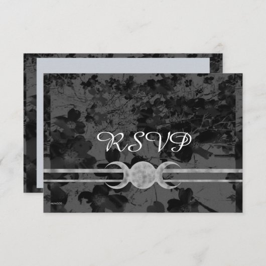Cartons Réponse Gothique Triple Moon Floral Mariage Handfasting St (Devant / Derrière)