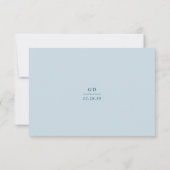Cartons Réponse Grace Muet bleu Mariage moderne (Dos)
