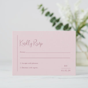 Cartons Réponse Grace Muet rose Mariage moderne