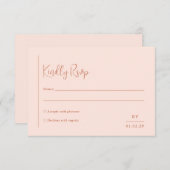 Cartons Réponse Grace Peach Mariage moderne (Devant / Derrière)