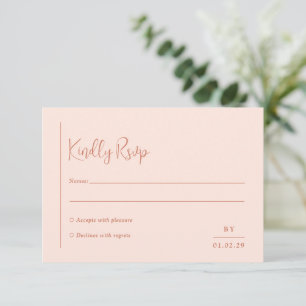 Cartons Réponse Grace Peach Mariage moderne