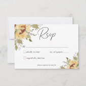 Cartons Réponse Grand Mariage de fleurs de soleil boho rustique do (Devant)