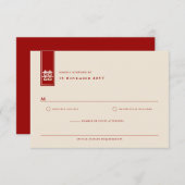 Cartons Réponse Grand Rectangle double bonheur Mariage chinois (Devant / Derrière)