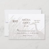 Cartons Réponse Grande silhouette de Héron Bleu Mariage rustique R (Devant)