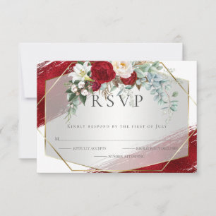 Cartons Réponse Gras Crimson ivoire Floral Foil Strokes