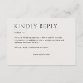 Cartons Réponse Gras minimaliste - Mariage (Devant)