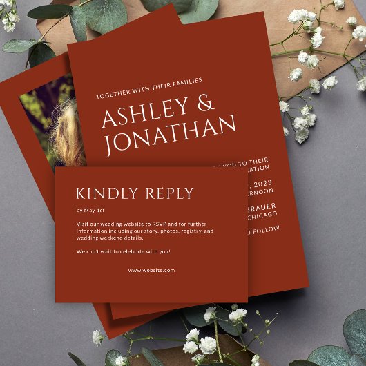 Cartons Réponse Gras minimaliste - Mariage