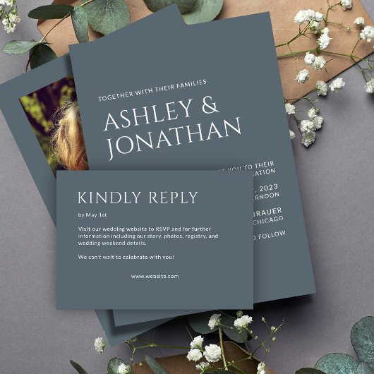 Cartons Réponse Gras minimaliste - Mariage