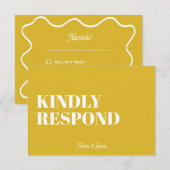 Cartons Réponse Gras moderne Retro Funky Mariage lumineux (Devant / Derrière)