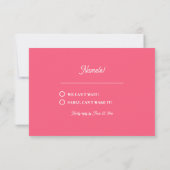 Cartons Réponse Gras moderne Retro Funky Mariage rose vif (Dos)