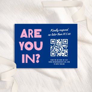 Cartons Réponse Gras moderne Type Funky coloré QR CODE Mariage