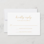 Cartons Réponse Gras Script Earthy Neutral Mariage élégant (Devant)