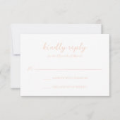 Cartons Réponse Gras Script Peach Elegant Wedding (Devant)