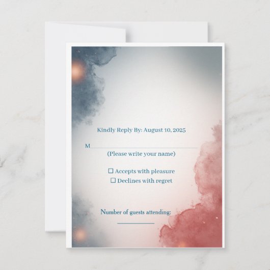 Cartons Réponse Gray and Rose Outer Space Response Card (Devant)