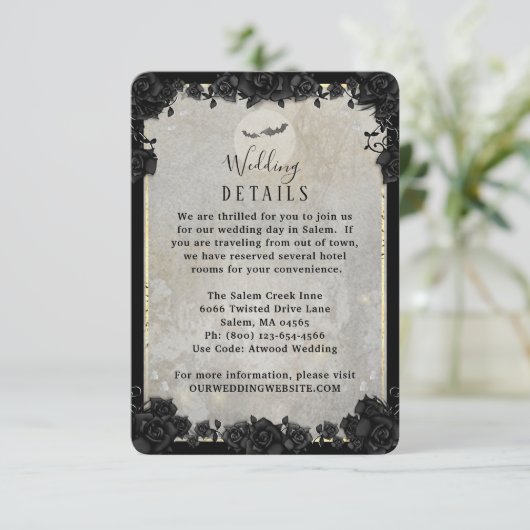 Cartons Réponse Gray Bats Gothique Halloween Matching Wed Détails (Debout devant)