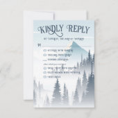 Cartons Réponse Gray Mountain Fog Forest Wilderness Mariage d'hive (Devant)