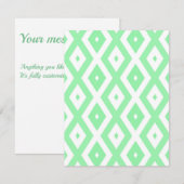 Cartons Réponse Green and white diamond pattern (Devant / Derrière)