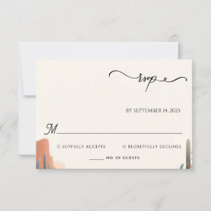 Cartons Réponse Green Boho Leaf Desert Cactus Succulent Mariage