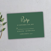 Cartons Réponse Green Minimal Script Moderne Mariage élégant