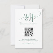 Cartons Réponse Green We Do Modern Calligraphy Mariage QR Code (Devant)