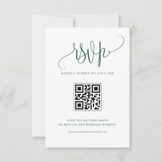 Cartons Réponse Green We Do Modern Calligraphy Mariage QR Code (Devant)