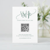 Cartons Réponse Green We Do Modern Calligraphy Mariage QR Code (Debout devant)