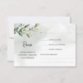 Cartons Réponse Greenery foliage eucalyptus leaves boho wedding (Devant)