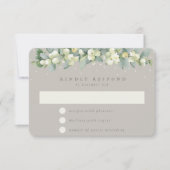 Cartons Réponse Greige Snowberry+Eucalyptus Garland Mariage d'hive (Devant)
