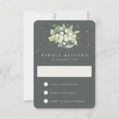 Cartons Réponse Grey Green Snowberry+Eucalyptus Mariage (Devant)