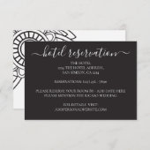 Cartons Réponse Gris Blanc Moderne Fleur Hôtel Réservation Mariage (Devant / Derrière)