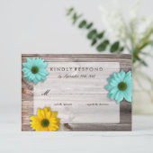 Cartons Réponse Grotte rustique avec marguerite jaune et Turquoise (Debout devant)