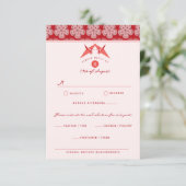 Cartons Réponse Grues en papier Origami Fleurs Sakura Mariage asia (Debout devant)