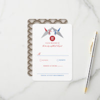 Grues en papier rouge et bleu Double Xi Mariage ch
