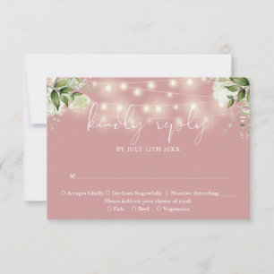 Cartons Réponse Guirlande de fleurs lumineuses verdure Rose poussi