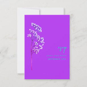 Cartons Réponse Gypsophila Stem Botanique Neon Violet Mariage