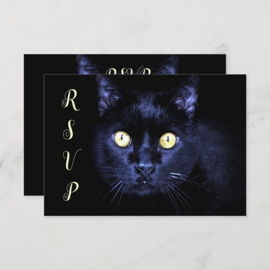 Cartons Réponse Halloween fête peur Chat noir Horreur Nuit (Devant / Derrière)