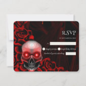 Cartons Réponse Halloween gothique rouge effrayant floral foncé mo (Devant)