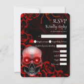 Cartons Réponse Halloween gothique rouge effrayant floral foncé mo (Devant)