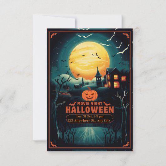 Cartons Réponse Halloween Movie Night Poster (Devant)
