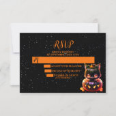 Cartons Réponse Halloween Party Chat noir Citrouille Horreur (Devant)